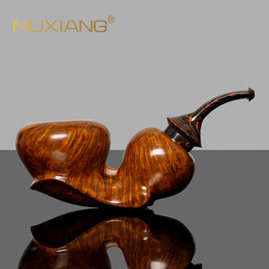 Muxiang Handmade Solid Wood Gourd Shaped Tobacco Pipe Free Style Smoking Device - Product Image 2