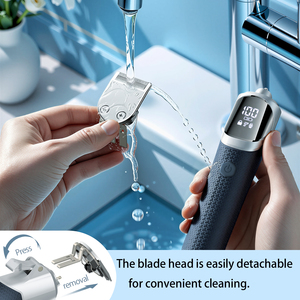 Tondeuse à <span class=keywords><strong>barbe</strong></span> sans fil FK-9010 6-en-1 tout-en-un pour hommes, lame en acier inoxydable à écartement zéro, rechargeable par USB, utilisation hôtelière, IPX6 - Product Image 4
