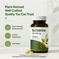 Comprimés de berbérine HCl 500 mg |   Chlorhydrate de berbérine d'origine végétale |   Complément alimentaire |   Marque privée OEM