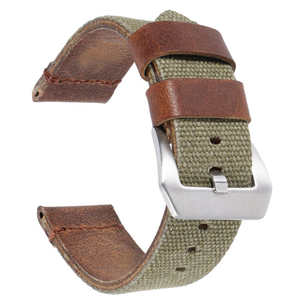 Correa de Reloj de Nailon con Parche de Cuero y Lona Win-Win para Reloj Inteligente Huawei <span class=keywords><strong>GT</strong></span> <span class=keywords><strong>3</strong></span>, Correa de Repuesto de 20 mm, 22 mm, 24 mm - Product Image 3