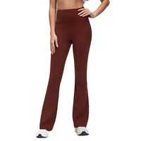 Pantalones de Yoga Acampanados para Mujer, Cintura Alta, Corte 3D, Bolsillo Oculto, Nailon y Spandex, Transpirables, Elásticos, Leggings para Yoga, Gimnasio, Pilates
