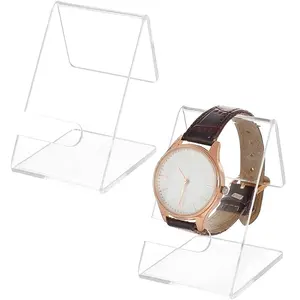 Tampilan jam akrilik bening rak Jam perhiasan Organizer rak jam tangan satu tempat pajangan untuk gelang jam Dekorasi Rumah penggunaan ritel
