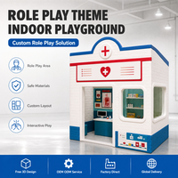 Aire de jeux intérieure pour clinique, maison de jeu de rôle avec poste de soins et aménagement intérieur interactif pour les zones d'activités de garderie