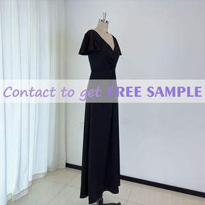 TEENYEE 2026 Nouvelle <span class=keywords><strong>robe</strong></span> de demoiselle d'honneur en satin noir à col en V profond, taille plus, robes pour femmes, <span class=keywords><strong>robe</strong></span> longue de soirée pour femmes - Product Image 3