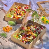 2023 Boîtes à bento à sushi imprimées avec logo personnalisé Boîtes en papier à dessert japonais de qualité alimentaire avec séparateurs Nouveau design