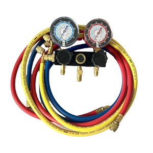 Kit de charge de climatisation personnalisé HVAC avec <span class=keywords><strong>tuyau</strong></span> anti-choc, pour la charge et l'évacuation de réfrigérant, et manomètre collecteur en laiton pour R410A - Product Image 1