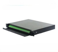 Panel Patch Fiber Optik 1U 19 Inci 24 Core/48 Core LC APC ODF LC APC Duplex Rakit Tipe Geser untuk FTTH / FTTB
