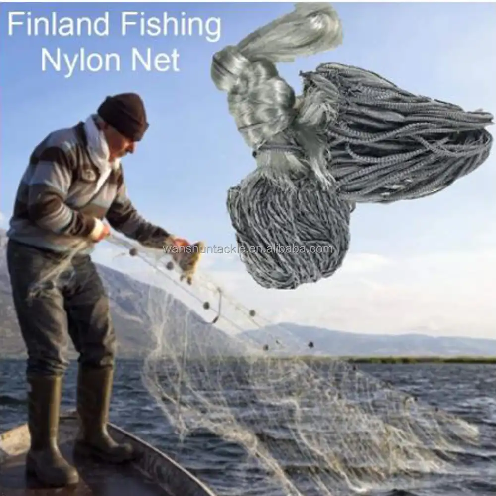 Finland Nylon Visnet Enkele Muur Grey Vislijn Handgemaakte Monofilament Gill Net Europese Stijl Visnet