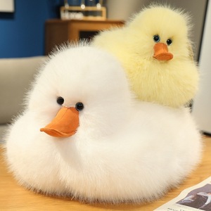 Peluche d'<span class=keywords><strong>animal</strong></span> super douce, poupée en peluche de canard jaune furieusement pelucheuse, compagnon d'<span class=keywords><strong>animal</strong></span> en peluche pour enfant, coton PP créatif, soulagement du stress - Product Image 4