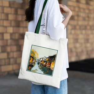 กระเป๋าผ้าแคนวาสแบบใ<span class=keywords><strong>ช้</strong></span>ซ้ำได้ เป็นมิตรกับสิ่งแวดล้อม กระเป๋าช้อปปิ้งทนทาน กระเป๋าถือสำหรับผู้หญิง ใช้ได้ทุกวัน เหมาะสำหรับเดินทางและเป็นของขวัญ - Product Image 3