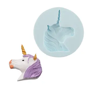 Moule en Silicone à savon en forme d'animaux, personnage de dessin animé, licorne cheval, chocolat, outil de décoration, pâtisserie, pâte à gommes