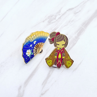 Te cadeaux promotionnels Logo personnalisé filles mignonnes métal dessin animé mignon Anime doux dur émail métal broche