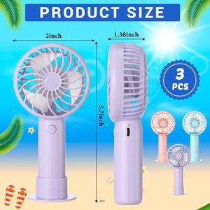 New Arrival 3 Modes for Home or Outdoor Mini Handheld Fan Portable Rechargeable <b>Battery</b> <b>Operated</b> Cooling Desktop Fan - Product Image 3