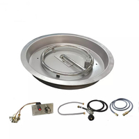 Table de foyer extérieur portable en acier inoxydable à gaz naturel avec télécommande