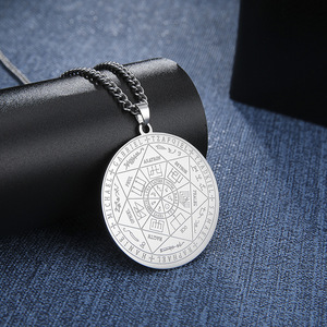 Collana Vintage in Acciaio Inossidabile con Sigillo dei Sette Angeli, Amuleto Magico per Uomo, Gioiello Protettivo con Rune - Product Image 4