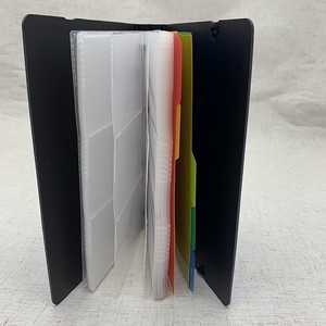 <span class=keywords><strong>Porte</strong></span>-cartes de visite portable personnalisable en PP avec 5 onglets indexés colorés pour le rangement des cartes de crédit - Product Image 1