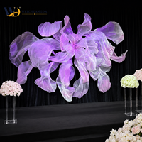 Pétales de fleurs artificielles en fil d'organza de soie personnalisés pour la décoration de mariage, accessoires de toile de fond en tissu, événements, fêtes, vitrines, grande taille