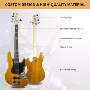 Phụ kiện Huasheng tendy 46 inch Bass <span class=keywords><strong>Guitar</strong></span> với túi rắn Basswood Gỗ Bass <span class=keywords><strong>Guitar</strong></span> Điện - Product Image 5