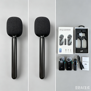 2Mic 3 in1 Wireless <b>Microphone</b> Handheld Stand Rod Collar <b>Microphone</b> Mobile Camera Studio Video Recording Interview <b>Microphone</b> - Product Image 5