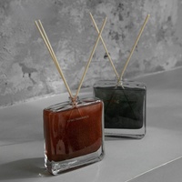 Diffuseur d'arômes moderne en verre carré 100 ml, huile parfumée longue durée, bâtonnets en rotin, décoration de bureau, ensemble diffuseur parfumé