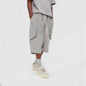 Pantalones Cortos Bermuda Casuales de 3/4 para Hombre, Logotipo Frontal Personalizado, Cintura Elástica, Tejido de Lana Transpirable - Product Image 3