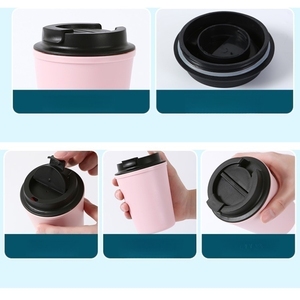Vasos de <span class=keywords><strong>Caf</strong></span>é Reutilizables con Diseño Personalizado, Logotipo Personalizado, Vasos Reutilizables de Plástico PP de Doble Pared con Tapas para Cafeterías - Product Image 4