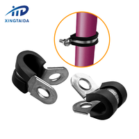 Clips P doublés de caoutchouc en acier inoxydable Montage de câble de tuyau Fixations fixes Raccords Collier de serrage
