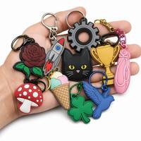 Porte-clés en PVC souple de marque avec impression 3D en relief, service de maquette gratuit à faible coût, vente en gros, pack promotionnel