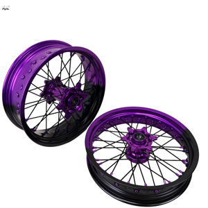 Ruedas <span class=keywords><strong>KTM</strong></span> EXC SXF XC XC-W Supermoto, Llantas de 17 Pulgadas, Bujes de Aluminio 7116 CNC, Juego de Ruedas <span class=keywords><strong>Supermotard</strong></span> de Alta Durabilidad - Product Image 2