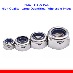 201 304 316 thép không gỉ Nylon khóa hạt M6-M20 8 #10 #1/4 5/16 3/8 1/2 mô-men xoắn loại hình lục giác mỏng hạt với phi kim chèn - Product Image 2