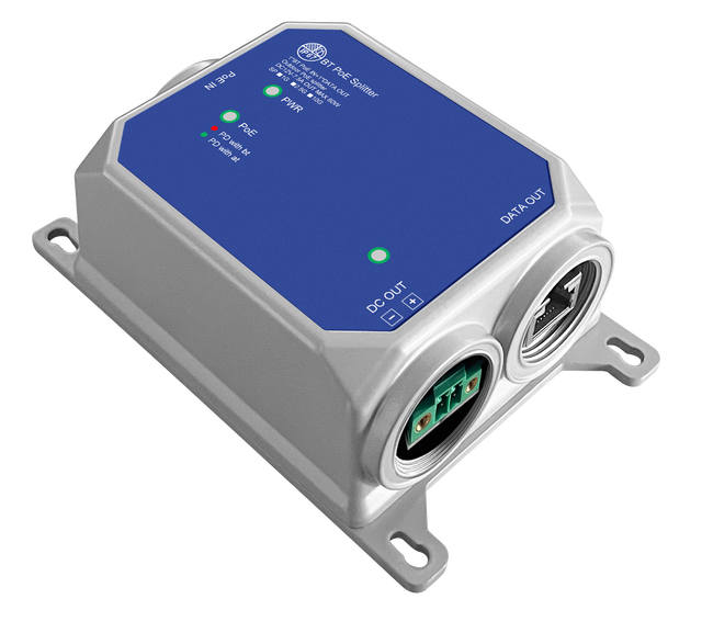 Industrial IP67 Outdoor 10G Gigabit Waterproof  IEEE802.3Af/At/Bt PoE in DC12V 5A 60W PoE Splitter