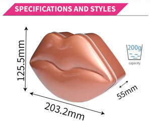 Boîte en fer blanc personnalisée forme de lèvre fantaisie vide cosmétiques outils de <span class=keywords><strong>maquillage</strong></span> en métal boîte cadeau en fer blanc pour bâton à lèvres emballage alimentaire en étain récipient en métal - Product Image 2