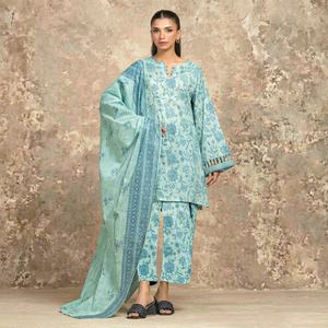 Edenrobe Unstiched Digital Printed Lawn 3 Piece Salwar Kameez Women's Traditional Casual Wear Summer Regular Fit Floral Design - Product Image 1