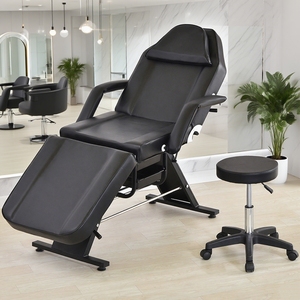 Giường massage có thể điều chỉnh gấp gọn, giường spa, ghế làm đẹp, ghế xăm, ghế nối mi có kèm ghế đẩu - Product Image 1