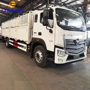 Foton Chinese Scond Hand Dozen Foton Auman Cargo Vrachtwagens Trailer 6X4 Omheind Cargo Truck