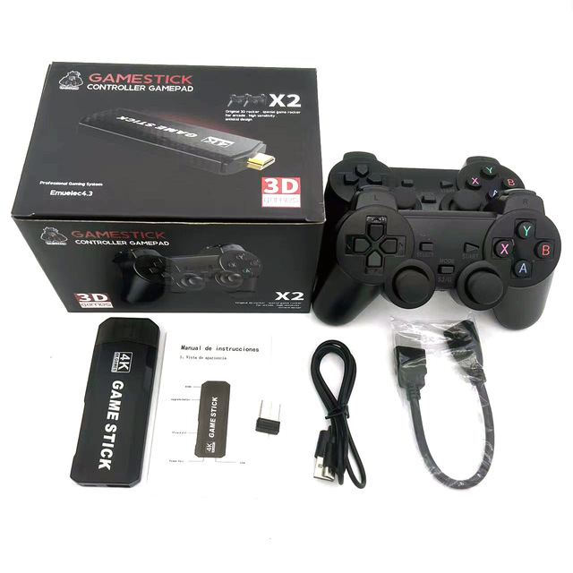 X2 Retro Game Console 4K HD Mini TV Player 64G 30000+ Games Quad-core CPU Wireless Controller PS1/Arcade/SNES/MAME/NEO