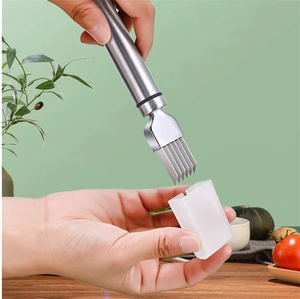 Râpe à fruits et légumes de cuisine, couteau à découper les oignons verts, trancheuse à oignons verts en acier inoxydable avec protège-lame en plastique - Product Image 5