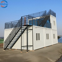 Maison conteneur préfabriquée WinFair Valfedel en verre, 4 chambres, 2 étages, spacieuse pour vivre, avec balcon