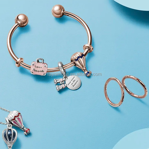 Pulseras de plata 925 de cristal de la suerte a la moda para mujeres y niñas, pulsera de cadena de serpiente fina con cuentas originales, regalos de joyería - Product Image 6