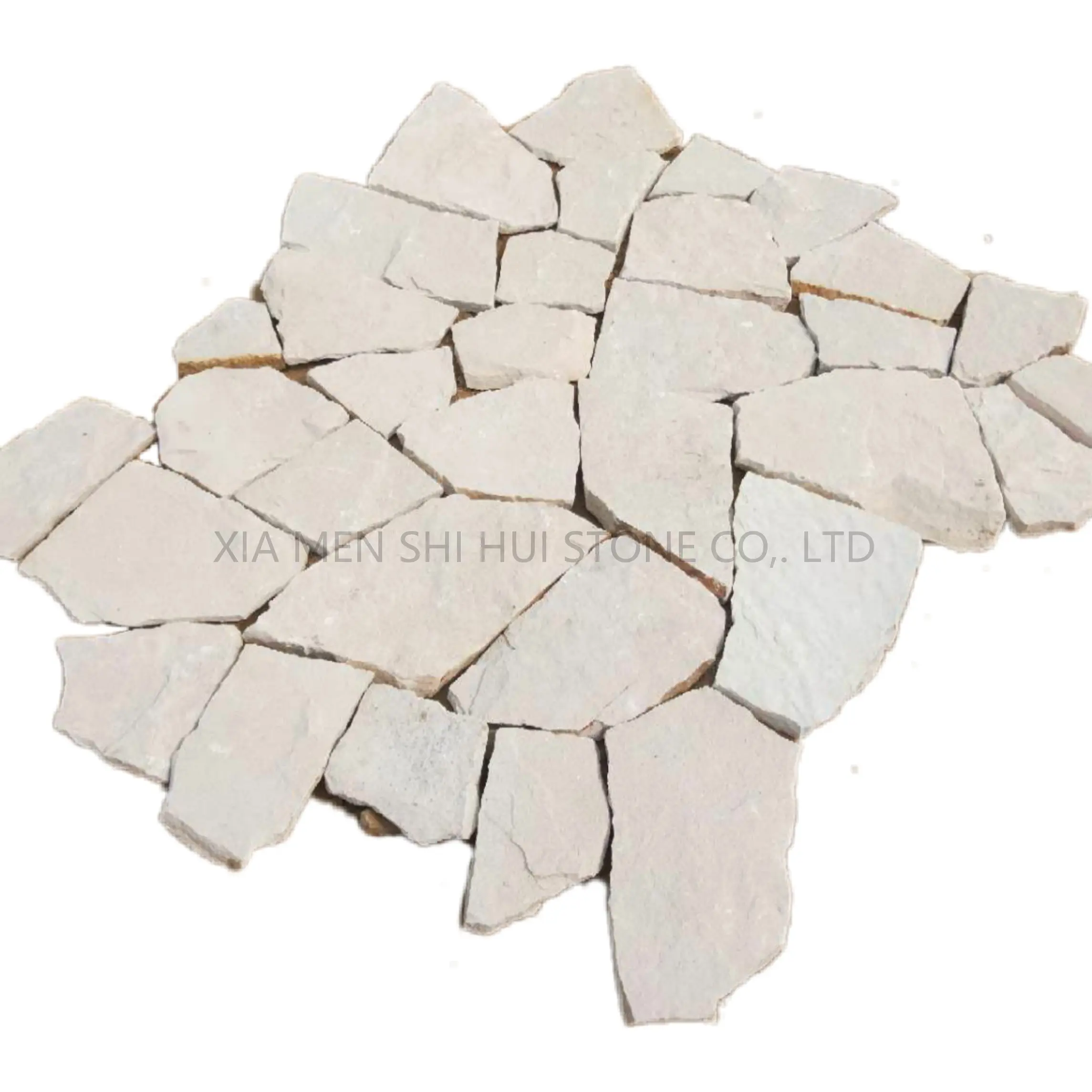 Popular white sandstone loose stone veneer slate for exterior wall and fireplace wall decoration , Stone Wall Cladding