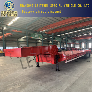 <span class=keywords><strong>2</strong></span> lignes 4 <span class=keywords><strong>essieux</strong></span> <span class=keywords><strong>Quad</strong></span> Axle Extensible 60ton Lowboy Excavator Trailer 100ton Heavy Duty Transport Low Bed Truck Trailer à vendre - Product Image 5