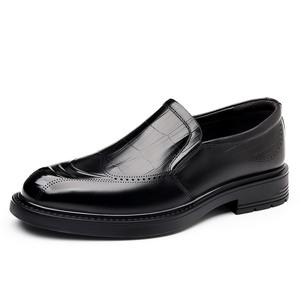 Nouvelles Chaussures Habillées en Cuir pour Hommes, Modèle Business, Noires, à Bout Pointu, Montantes (Over-the-Knee), Style Anglais, pour Mariage - Product Image 3
