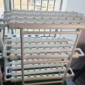 Sistema hidropónico Nft de 108 agujeros con Kits de 36/72/108 agujeros Sistemas de cultivo hidropónico vertical Tubo de canal de PVC Planta vegetal