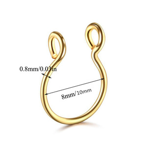 Stainless Steel None <strong>Piercing</strong> Body Jewelry <strong>Nose</strong> <strong>Studs</strong> U Shape <strong>Fake</strong> Hook <strong>Nose</strong> Ring for Men and Women Wholesale - Product Image 3