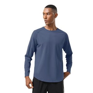 Áo thun thể thao chạy bộ xuyên biên giới, tay dài, chất liệu polyester, kiểu dáng rộng rãi, trơn màu, dành cho nam, dùng làm lớp lót khi tập luyện bóng rổ. - Product Image 2