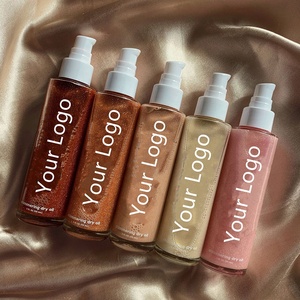 Sıcak satış pırıltılı yağı bronz Glitter parlaklık bronzlaşma vücut yağı organik parıldayan kızdırma kuru yağ - Product Image 1
