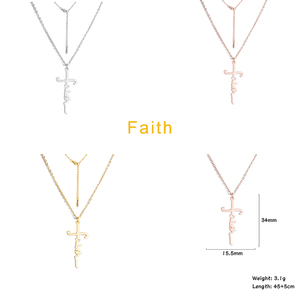 <span class=keywords><strong>Collana</strong></span> con Croce di Gesù in Acciaio Inossidabile Placcato <span class=keywords><strong>Oro</strong></span> 18k, Ciondolo Maschile con Croce Sottile, Simbolo di Fede e Forza, Ciondolo Croce della Speranza - Product Image 5