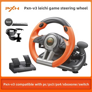 PXN-V3PROSlim volant de course Logitech Joystick/contrôleur de jeu filaire Compatible pour PC PS <span class=keywords><strong>Switch</strong></span> <span class=keywords><strong>Lite</strong></span> pour moteur de Vibration Xbox One - Product Image 4