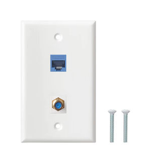 1-חבילה ethernet לשקע קיר קוקס עם יציאת keystone keystone, 1 יציאת keystone, כבל מצופה זהב קואקס f סוג יציאה קיר צלחת - Product Image 1