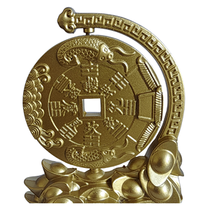 Sculptures en bronze et en alliage de zinc sur mesure Petits ornements de bureau d'afflux quotidien de fantômes de montagne de coulée d'or - Product Image 4